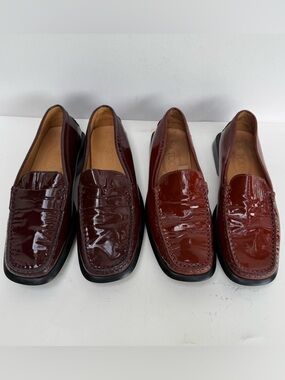 Bundle Tod's women’s Glossy Burgundy Patent Leather Loafers